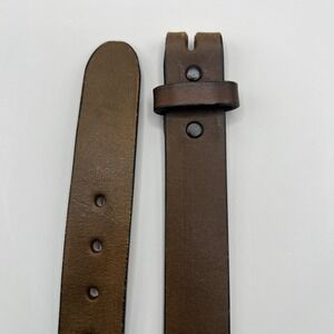 Looper Smooth Leather Belt 44 (41-44) Brown NO BUCKLE Classic Minimalist